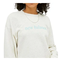 New Balance Women's Essentials Pure Crewneck Fleece Sweatshirt, Relaxed Fit