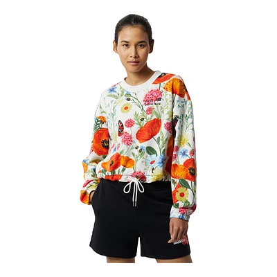 New Balance Women's Super Bloom Crewneck Running Sweatshirt, Oversized