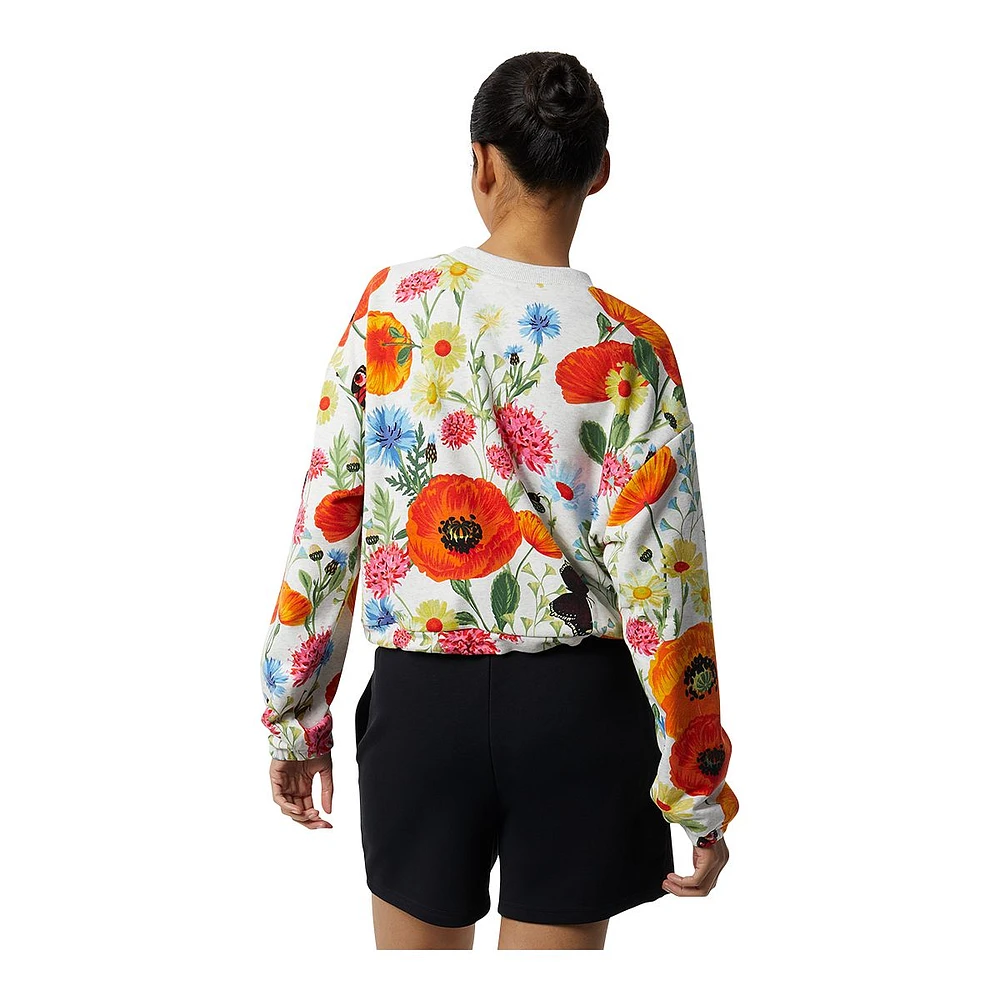 New Balance Women's Super Bloom Crewneck Running Sweatshirt, Oversized