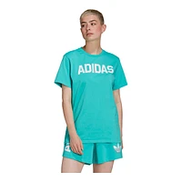 adidas Originals Women's Cotton Basketball T Shirt, Oversized