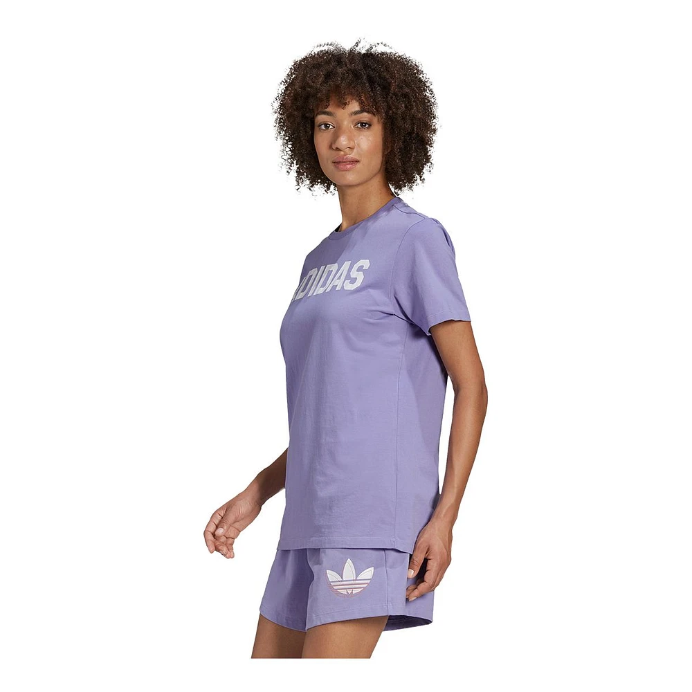 adidas Originals Women's Cotton Basketball T Shirt, Oversized