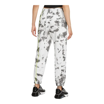 Nike Women's Collection Fleece All Over Print Pants, Casual, Lounge, Mid Rise, Ankle