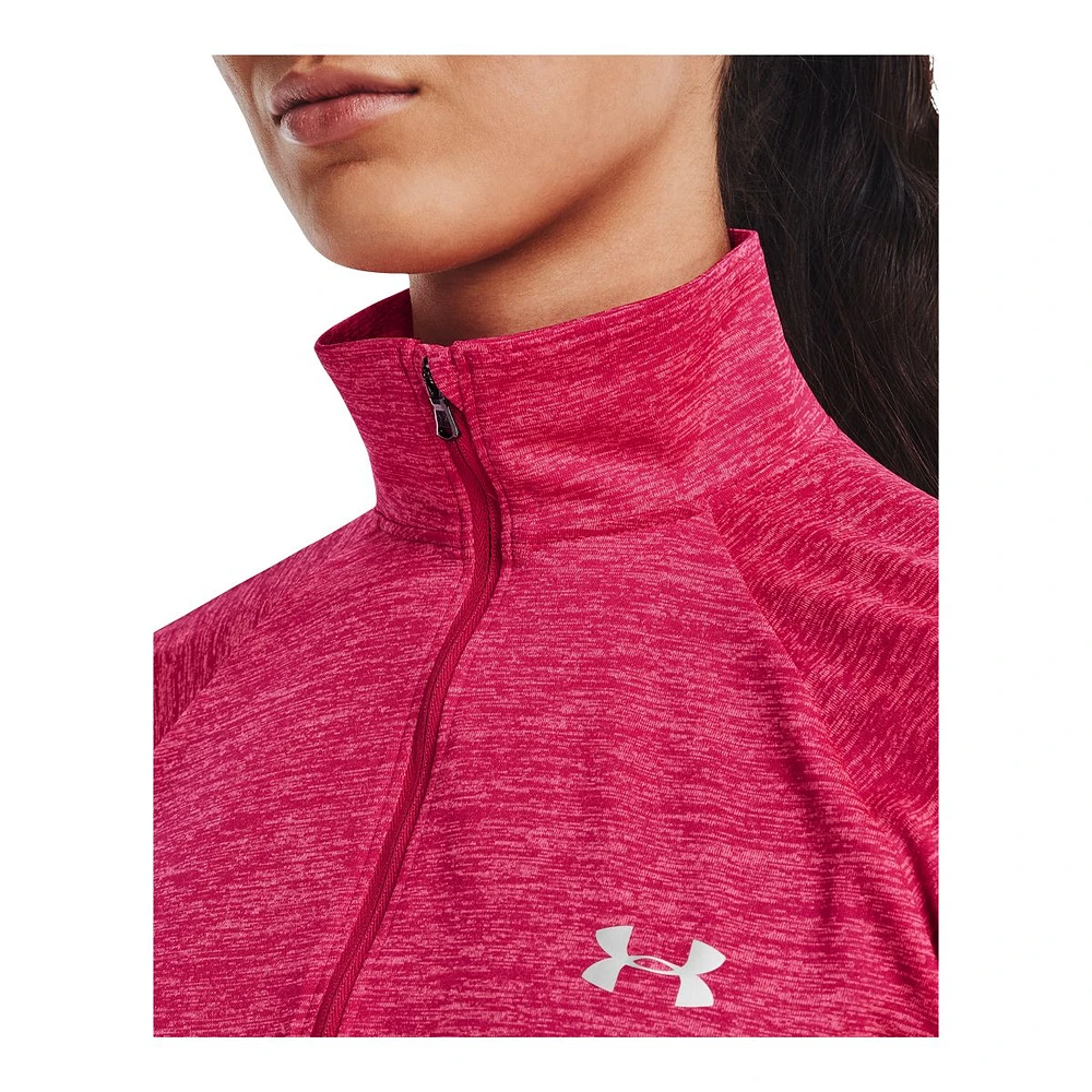 Under Armour Women's Tech Twist Long Sleeve Half Zip Training Shirt, Quick Dry