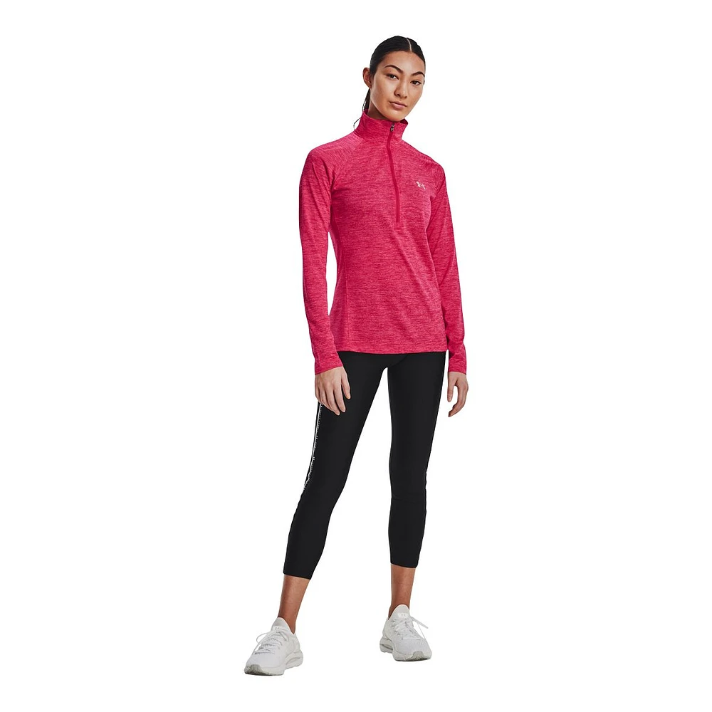 Under Armour Women's Tech Twist Long Sleeve Half Zip Training Shirt, Quick Dry