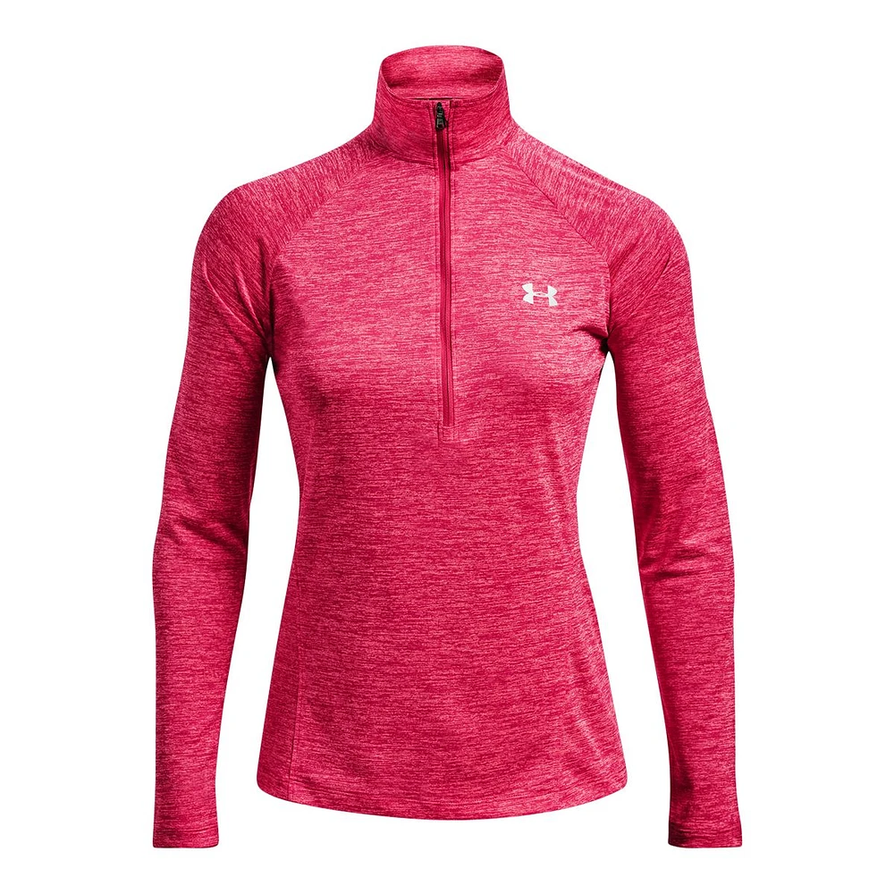 Under Armour Women's Tech Twist Long Sleeve Half Zip Training Shirt, Quick Dry