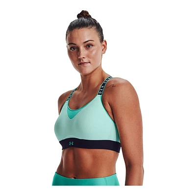 Under Armour Women's Infinity Blocked Sports Bra, High Impact, Padded