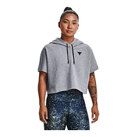 Under Armour Women's Project Rock Fleece Pullover Cropped Hoodie, Cotton Blend