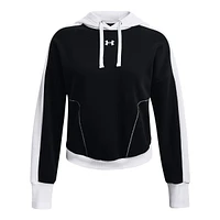 Under Armour Women's Rival Fleece Block Pullover Hoodie, Cotton Blend, Kangaroo Pocket