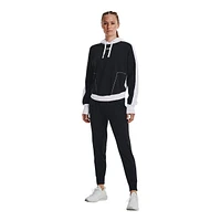 Under Armour Women's Rival Fleece Block Pullover Hoodie, Cotton Blend, Kangaroo Pocket