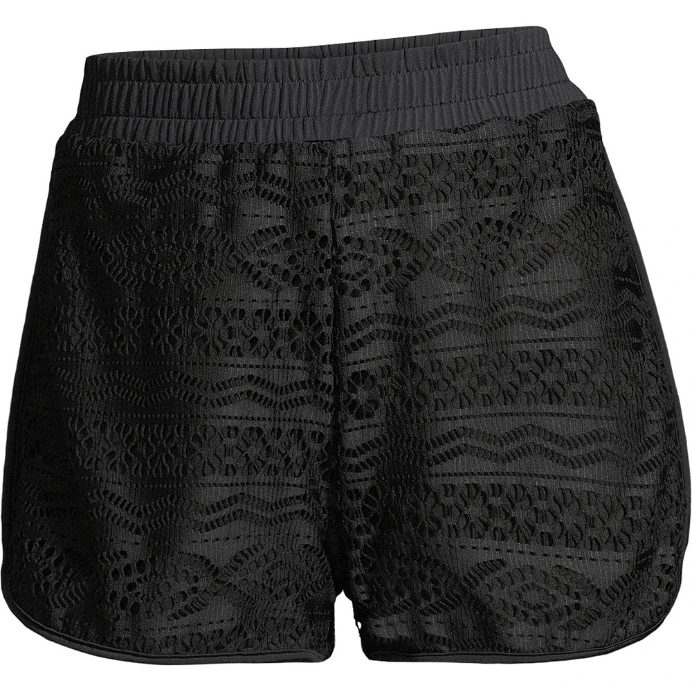 Mandarine Women's Crochet Lined Cover-Up Shorts