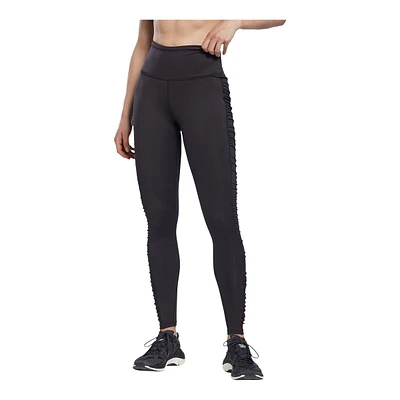 Reebok Women's Studio Cropped Ruched High Rise Tights