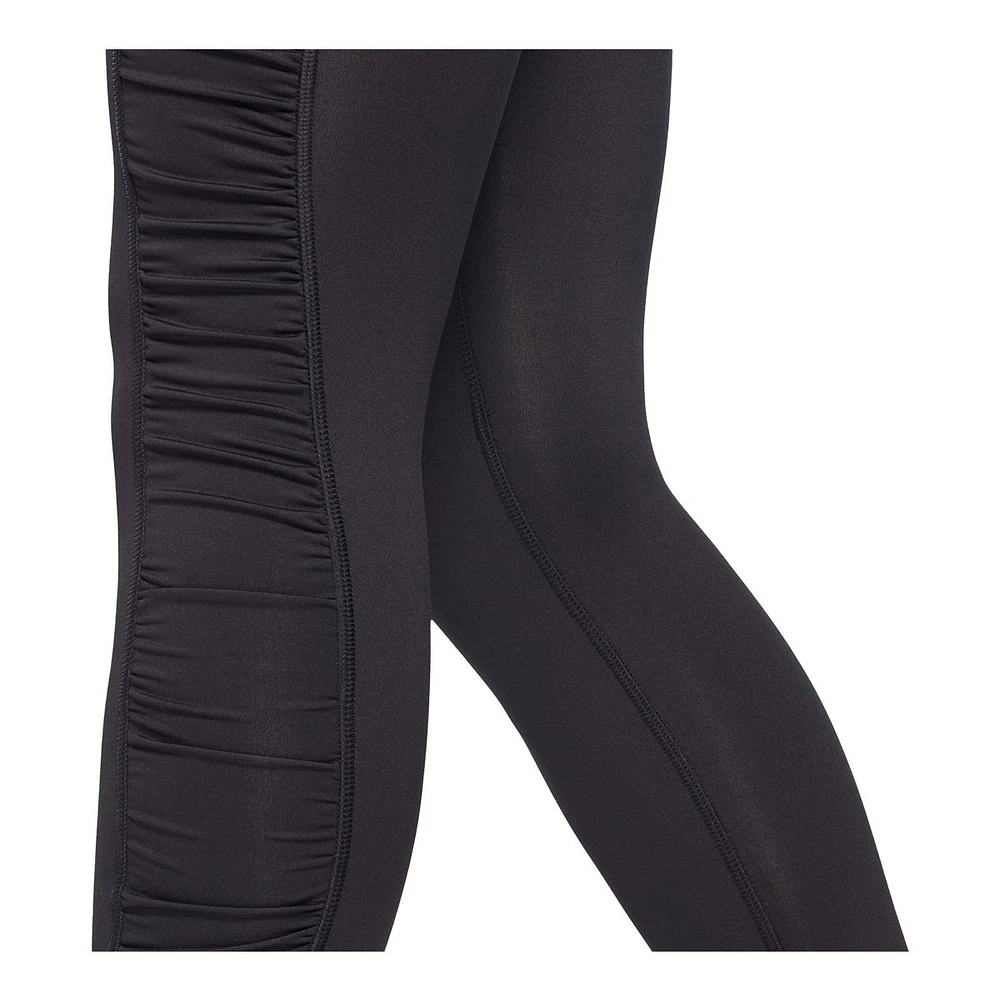 Reebok Women's Studio Cropped Ruched High Rise Tights