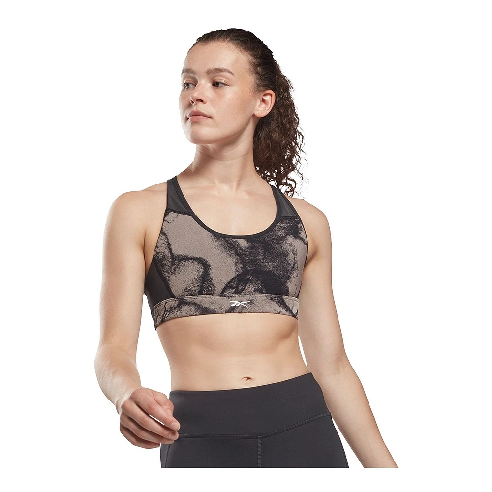 Reebok Women's Studio Lux Sports Bra, Medium Impact, Removable Pads