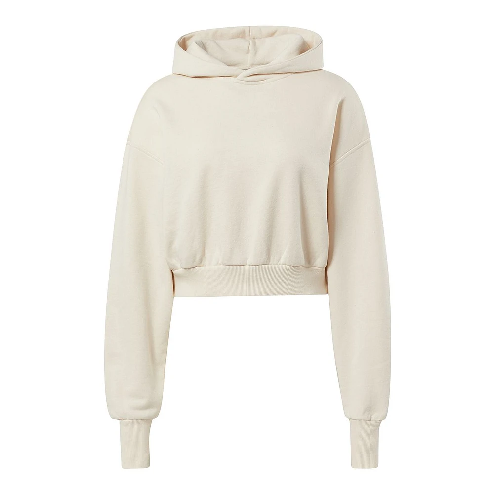 Reebok Women's Natural Dye Cropped Hoodie, French Terry