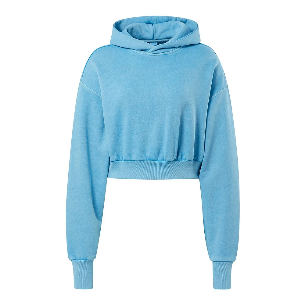 Reebok Women's Natural Dye Cropped Hoodie, French Terry