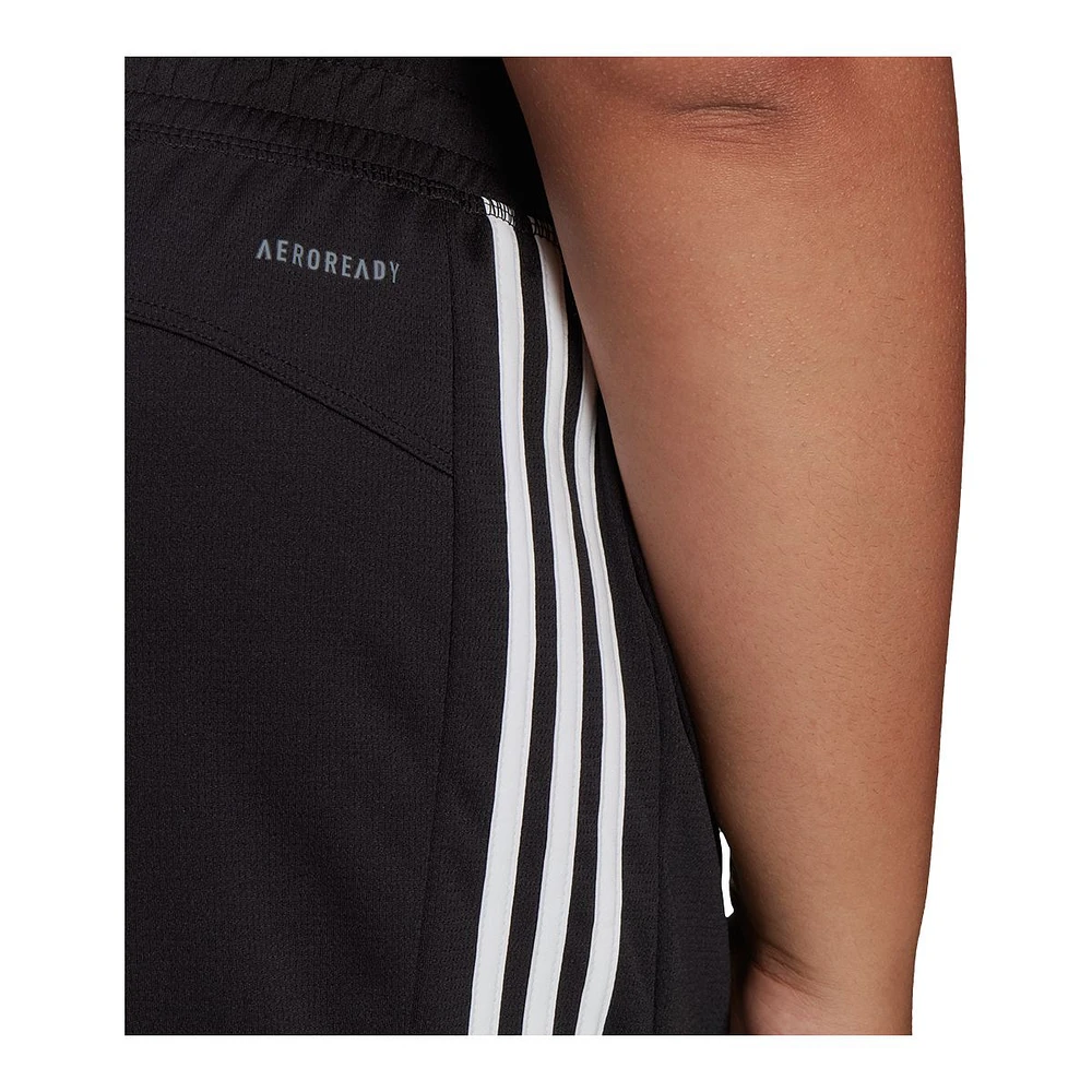 adidas Women's Plus 3-Stripe Pacer Knit Shorts