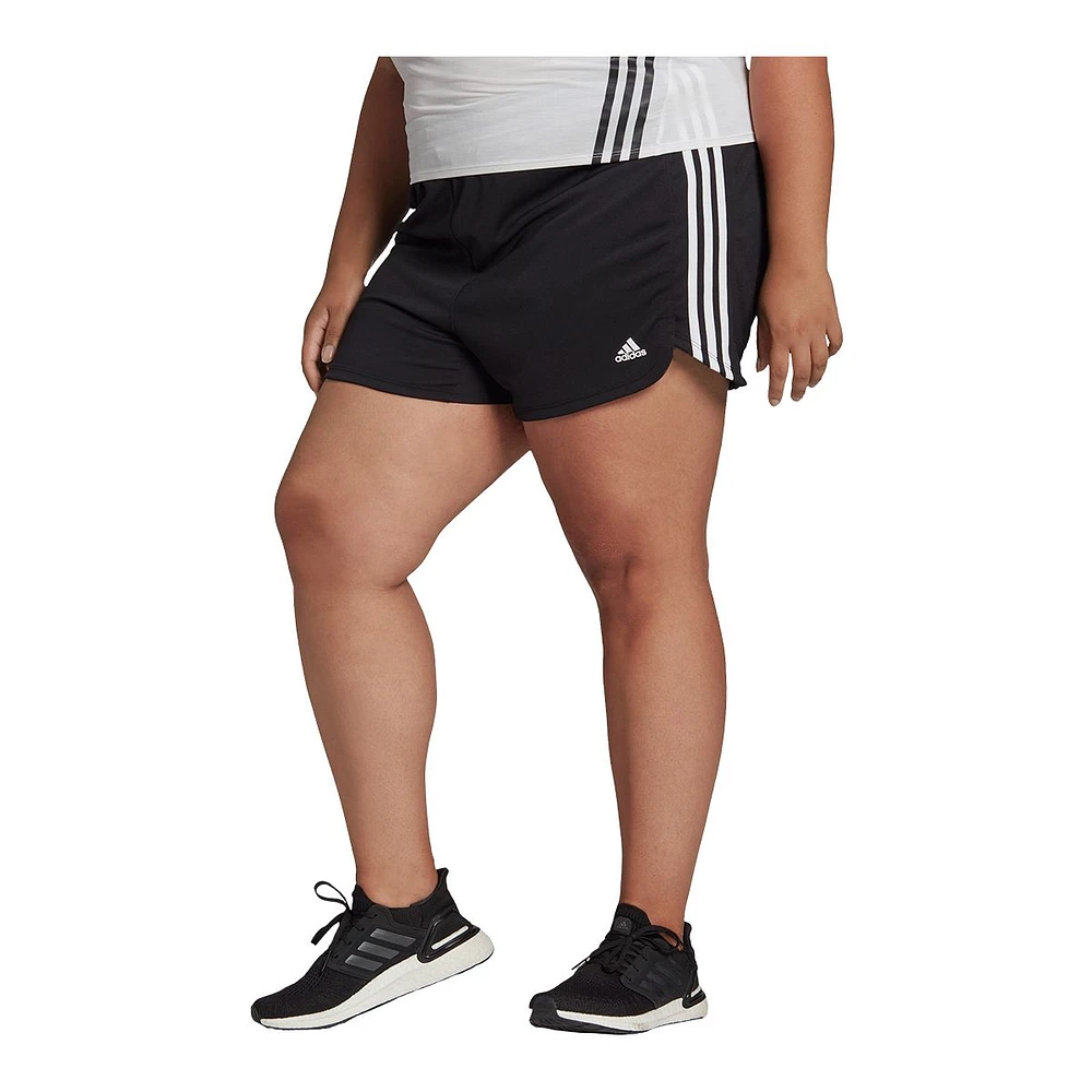 adidas Women's Plus 3-Stripe Pacer Knit Shorts