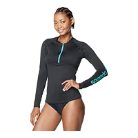 Speedo Women's 1/2 Zip Long Sleeve Rashguard