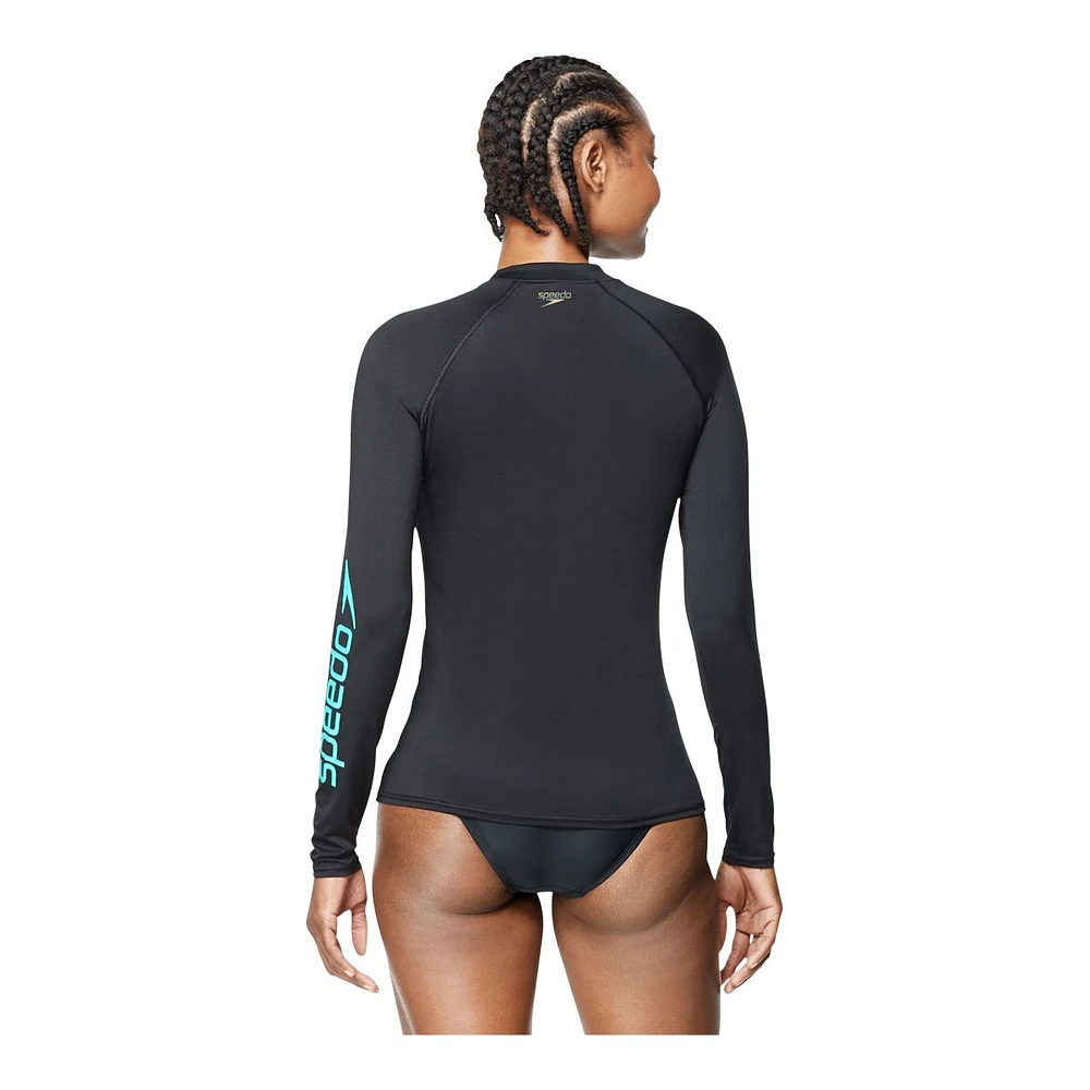 Speedo Women's 1/2 Zip Long Sleeve Rashguard