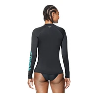 Speedo Women's 1/2 Zip Long Sleeve Rashguard