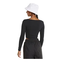 PUMA Women's Classics Ribbed Long Sleeve Crop Top Shirt, Slim Fit