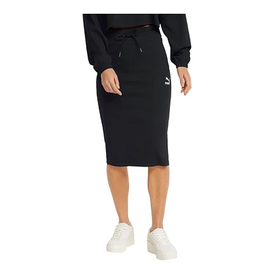 PUMA Women's Classics Ribbed Midi Skirt