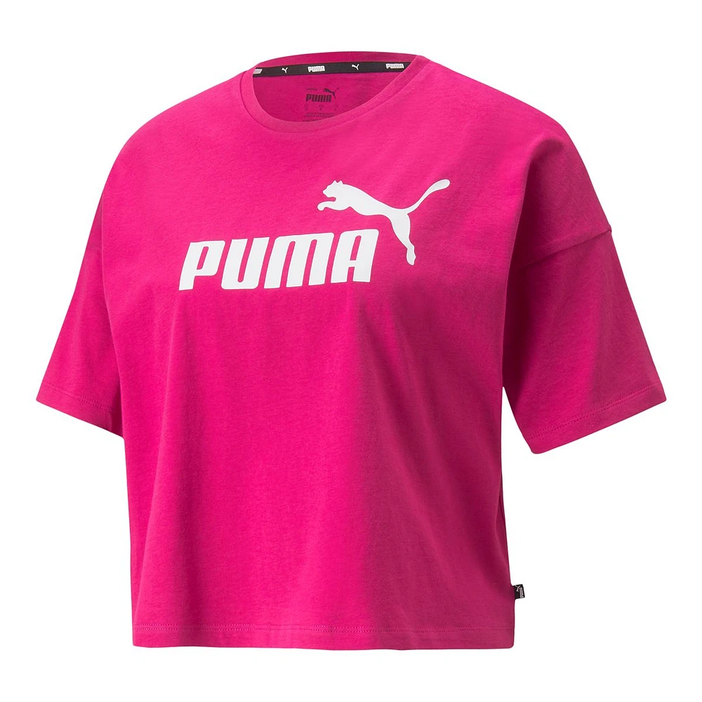 PUMA Women's Essentials Cotton Crop T Shirt, Relaxed Fit