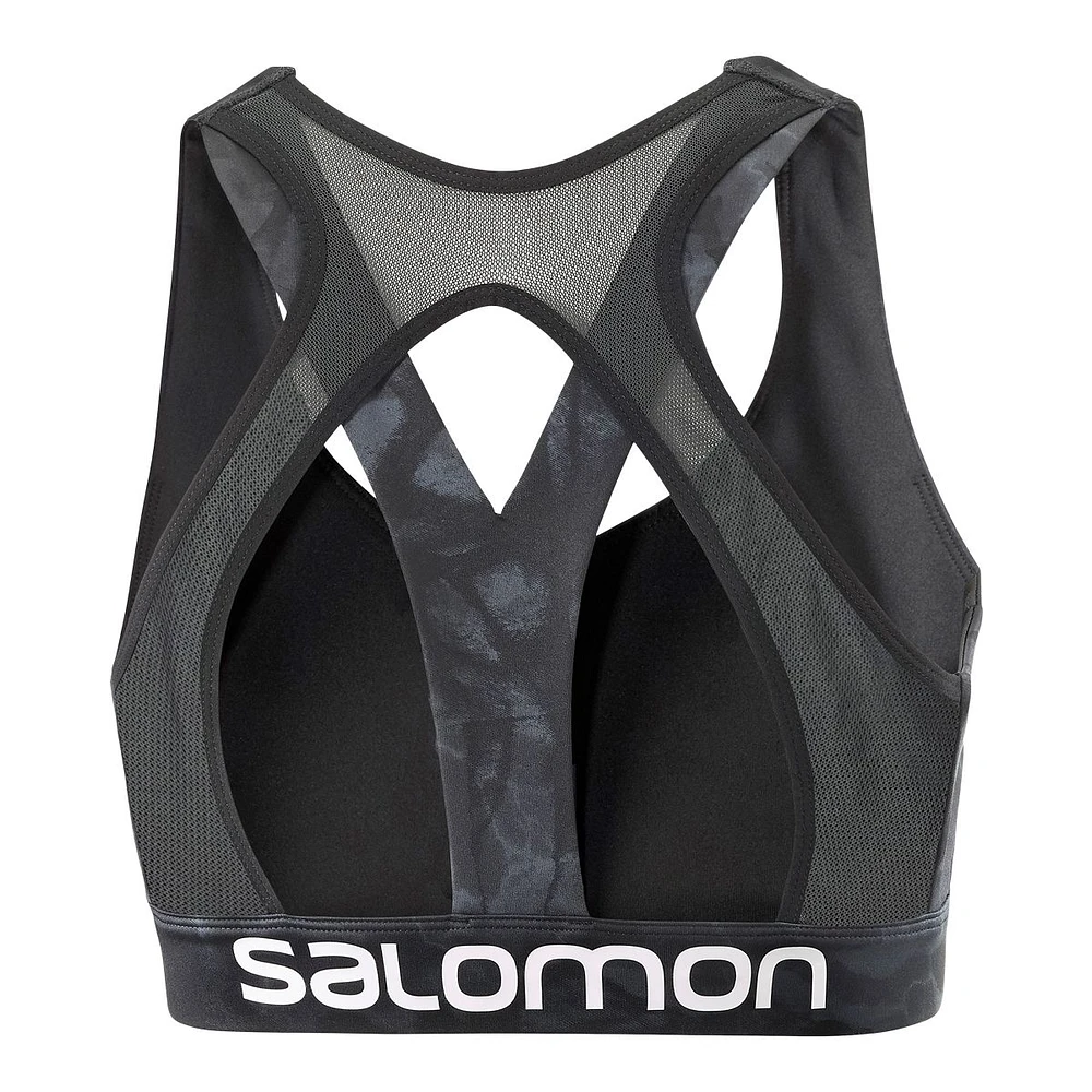 Salomon Women's Cross Run Sports Bra, Medium Impact, Lightly Lined