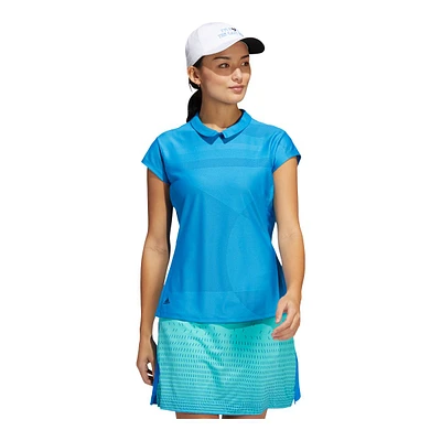 adidas Golf Women's Sport Performance Jacquard Primegreen Polo T Shirt