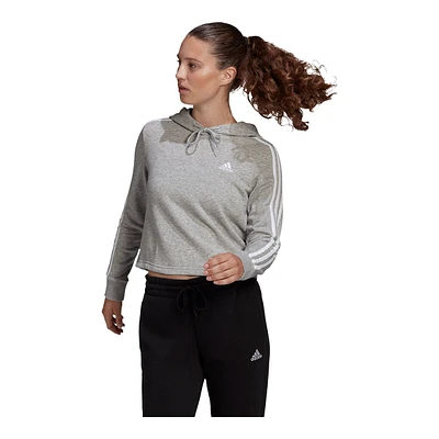 adidas Women's Sportswear 3-Stripe Crop Hoodie