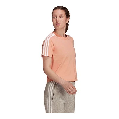 adidas Women's Sportswear 3-Stripe Crop T Shirt