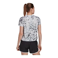 adidas Women's Run Print Blue T Shirt