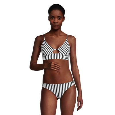 Hurley Women's Flora Stripe Reversible Swimsuit Bikini Bottom, Beach