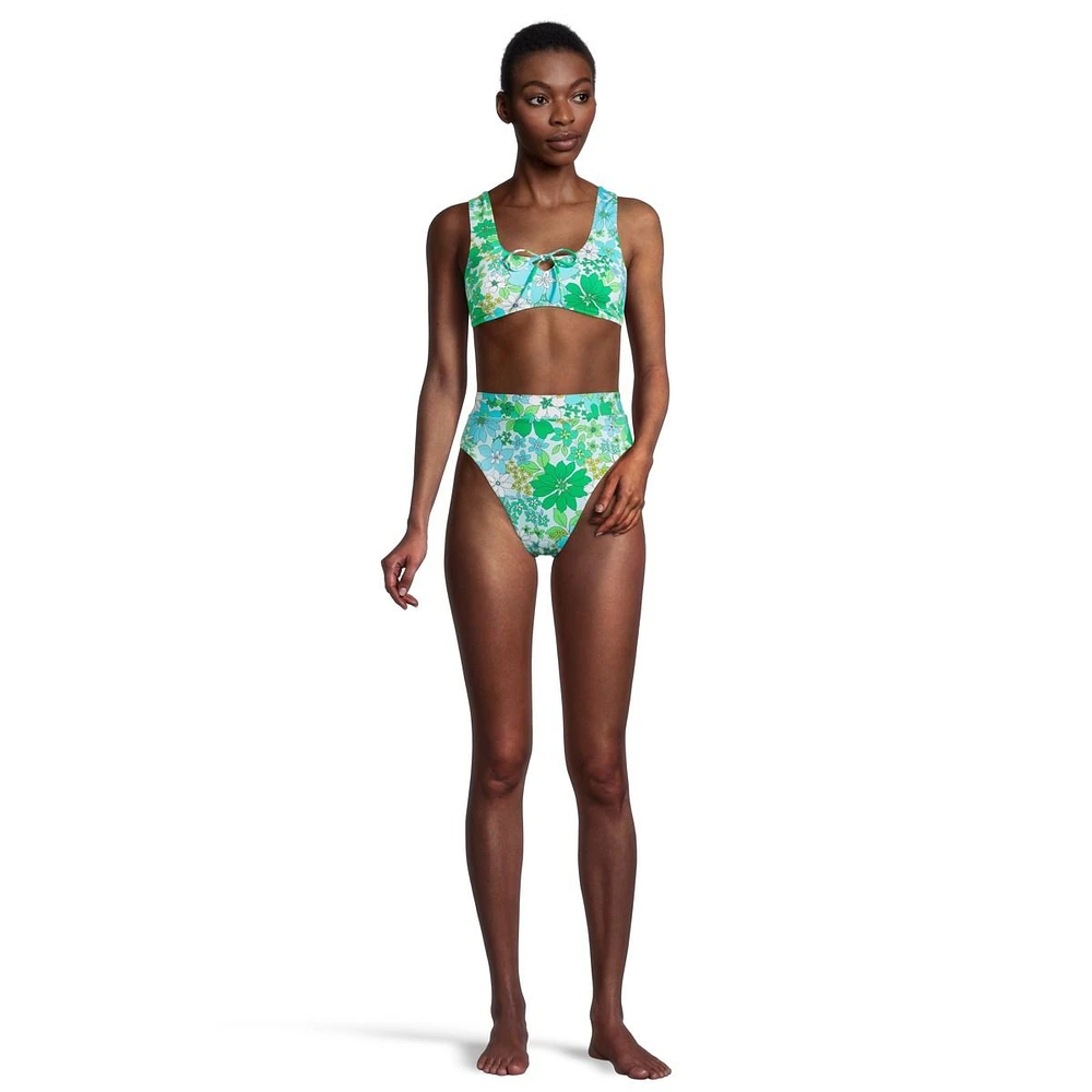 Hurley Women's Wild Bloom High Waisted Swimsuit Bikini Bottom, Beach