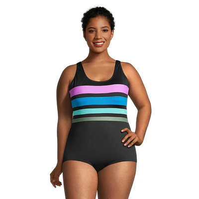 Gabar Women's Scoop Neck Plus One Piece Swimsuit/Bathing Suit, Sport, Tummy Control