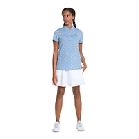 PUMA Golf Women's MATTR Hibiscus Short Sleeve Polo T Shirt