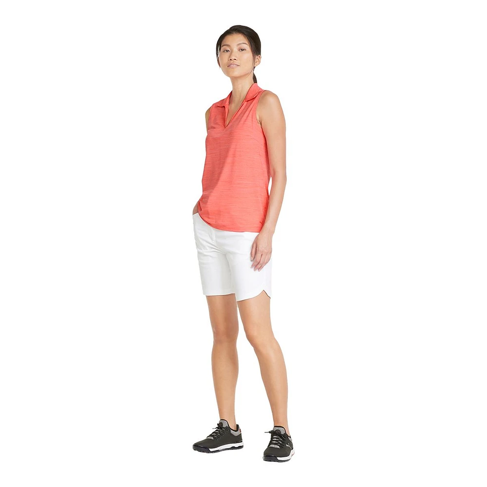 PUMA Golf Women's CLOUDSPUN Coast Sleeveless Polo T Shirt, Moisture Wicking