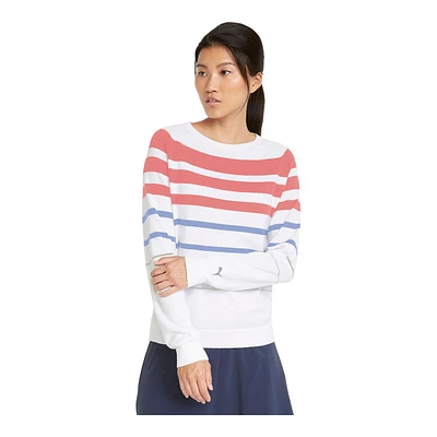 PUMA Golf Women's Stripe Long Sleeve Polo Sweater