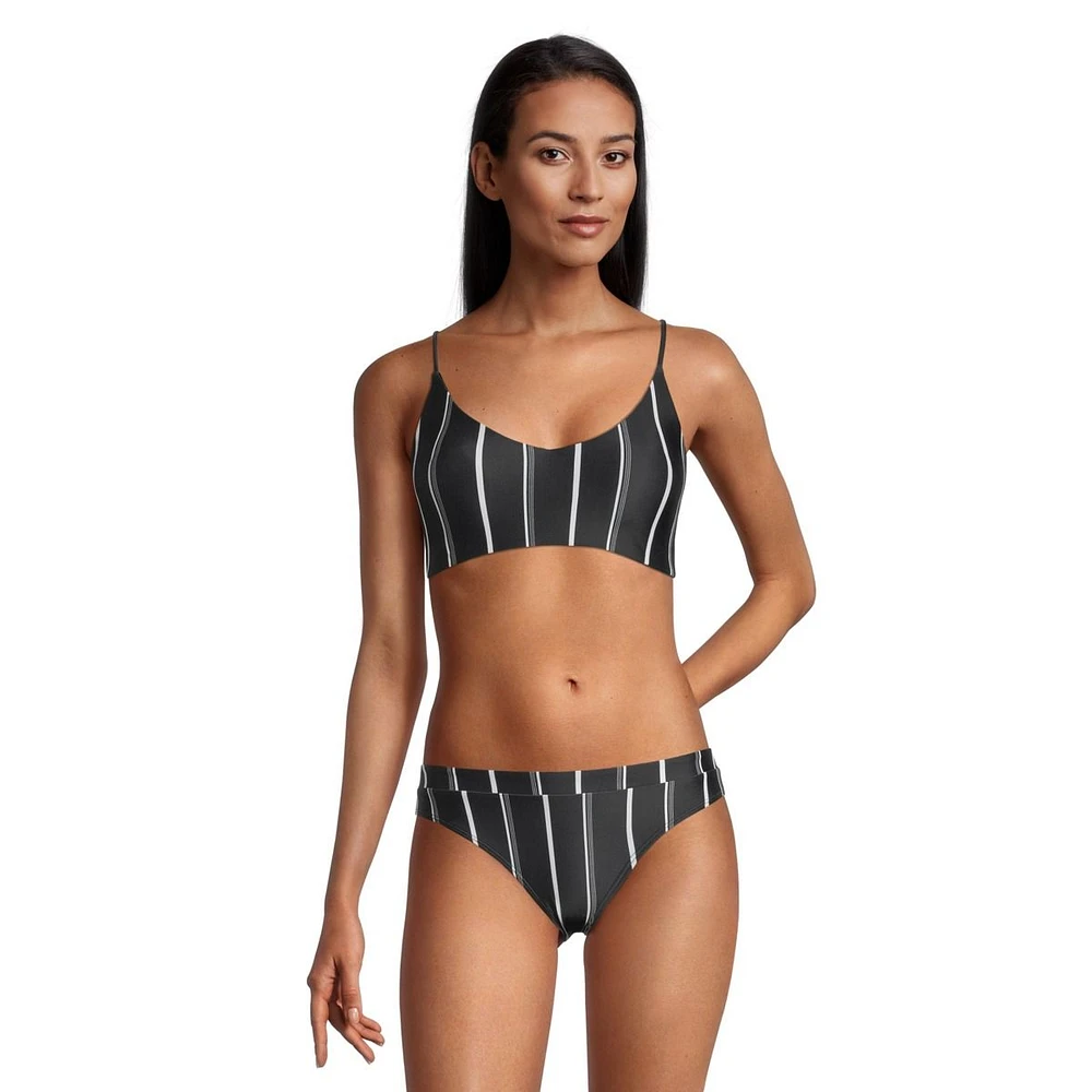 O'Neill Women's Classic Stripe Midkini Swimsuit Bikini Top, Beach