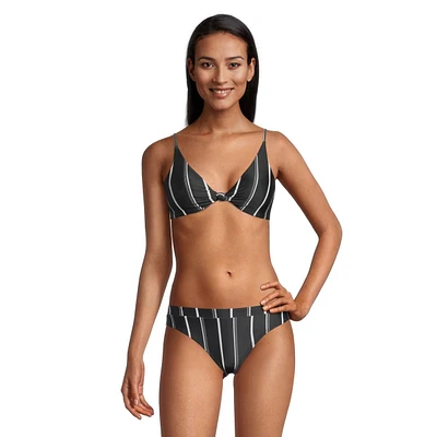 O'Neill Women's Classic Stripe Pismo Triangle Swimsuit Bikini Top, Beach