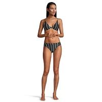 O'Neill Women's Classic Stripe Pismo Triangle Swimsuit Bikini Top, Beach