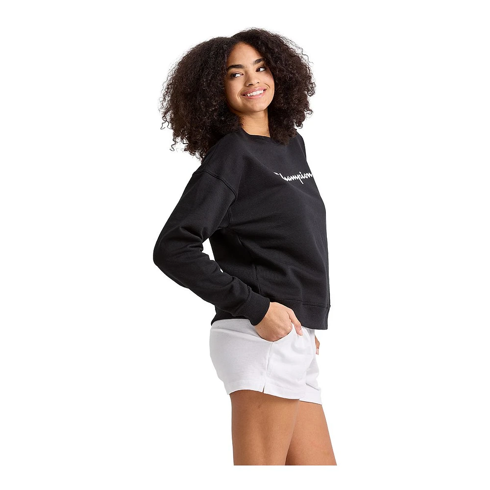 Champion Women's Powerblend Crewneck Fleece Sweatshirt, Relaxed Fit