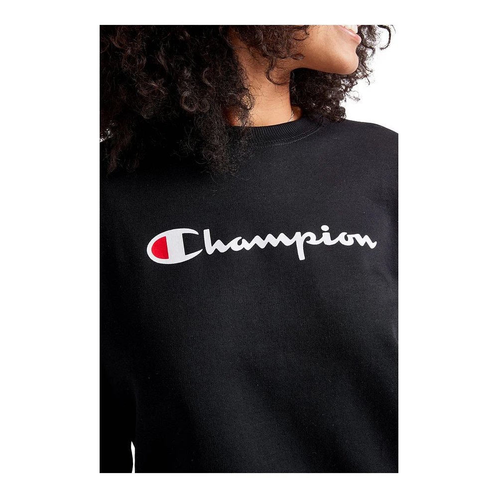 Champion Women's Powerblend Crewneck Fleece Sweatshirt, Relaxed Fit