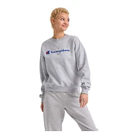 Champion Women's Powerblend Crewneck Fleece Sweatshirt, Relaxed Fit