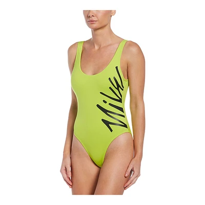 Nike Women's Multi Logo U-Back One Piece Swimsuit/Bathing Suit, Sport