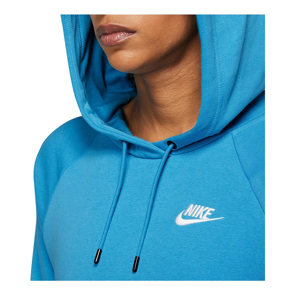 Nike Women's Sportswear Essentials Pullover Sweatshirt Hoodie, Fleece, Kangaroo Pocket