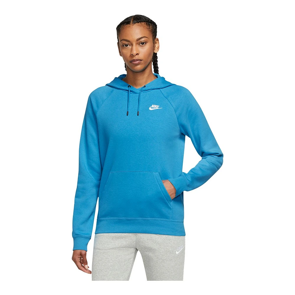 Nike Women's Sportswear Essentials Pullover Sweatshirt Hoodie, Fleece, Kangaroo Pocket