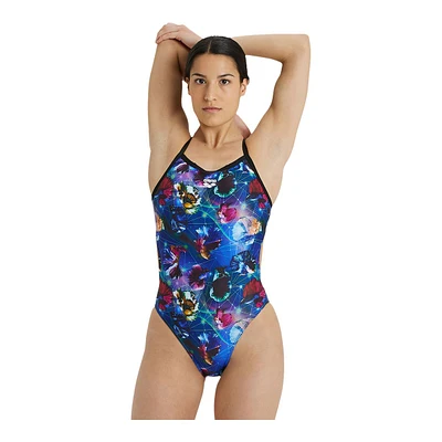 Arena Women's Challenge Back All Over Print One Piece Swimsuit/Bathing Suit, Sport