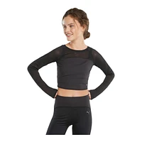 PUMA Women's Studio Ottoman Long Sleeve Crop Top Shirt