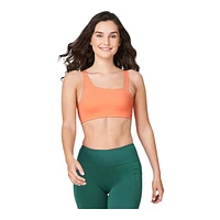 FWD Women's Push Asymmetrical Sports Bra, Medium Impact, Removable Pads